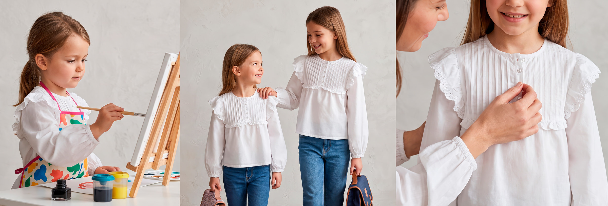 Blusa blanca para niña: uniforme escolar y tallas