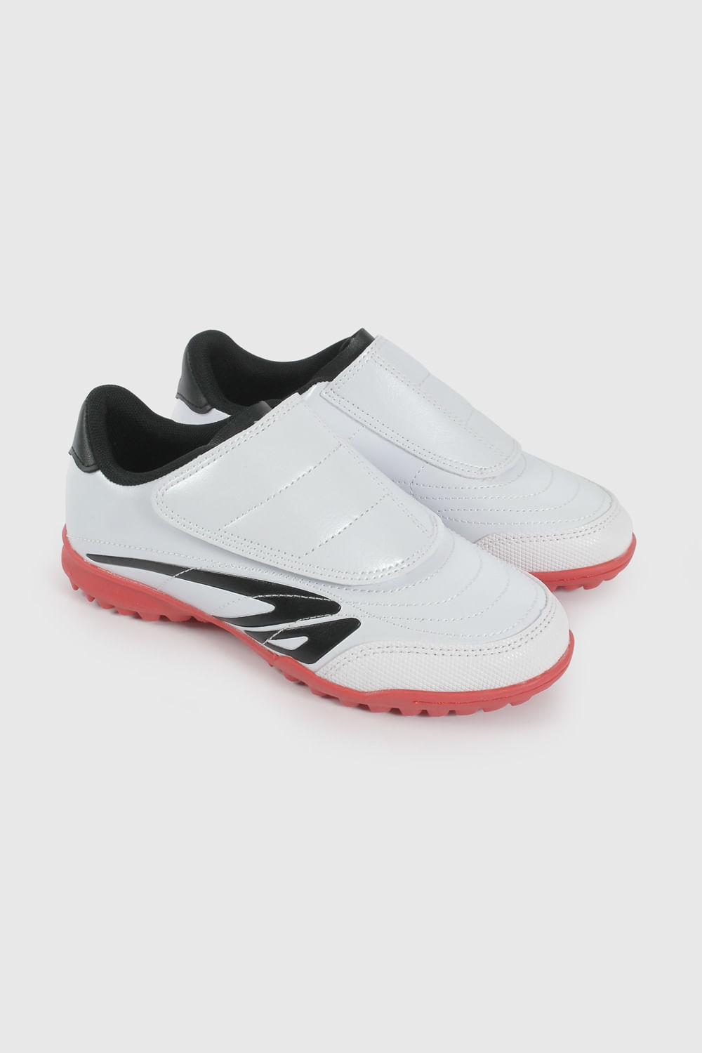 Chimpunes para niños en Perú: Guía para losa, grass y fútbol 7 - Zapatilla De Fútbol Blanca Con Rojo De Niño