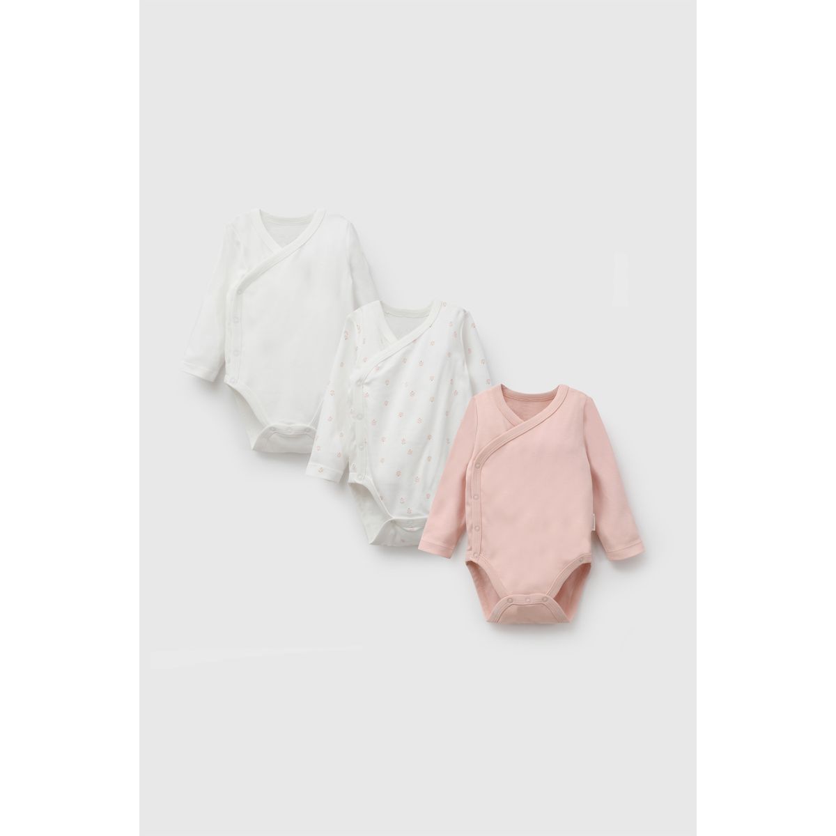 Pack 3 Body algodón niña rosado 0M a 18/24M