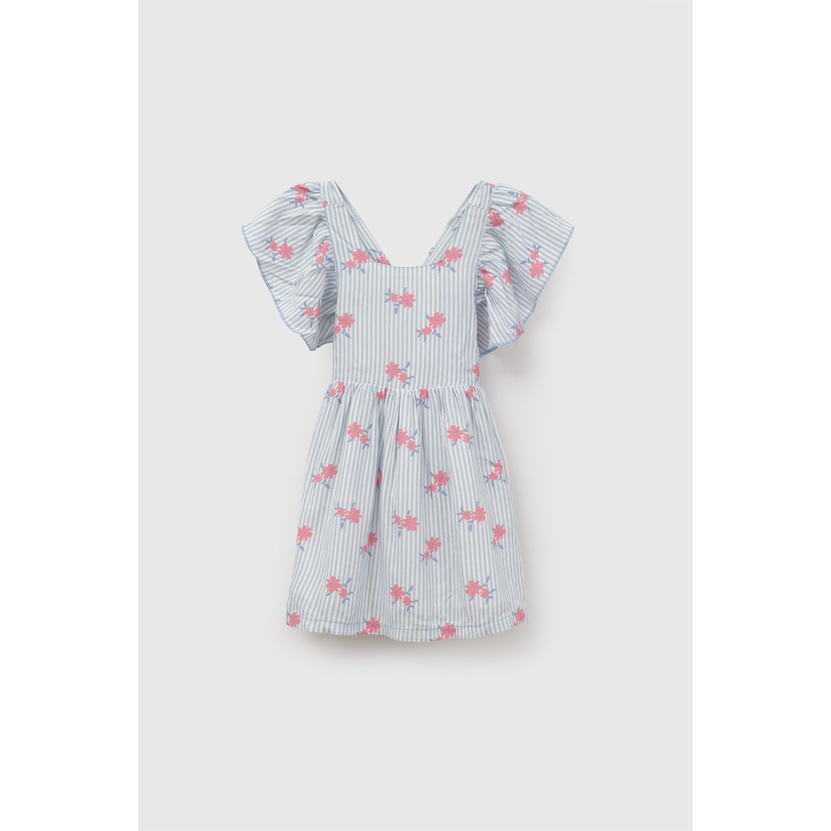 Vestido viscosa niña celeste 6-9M a 4-5A